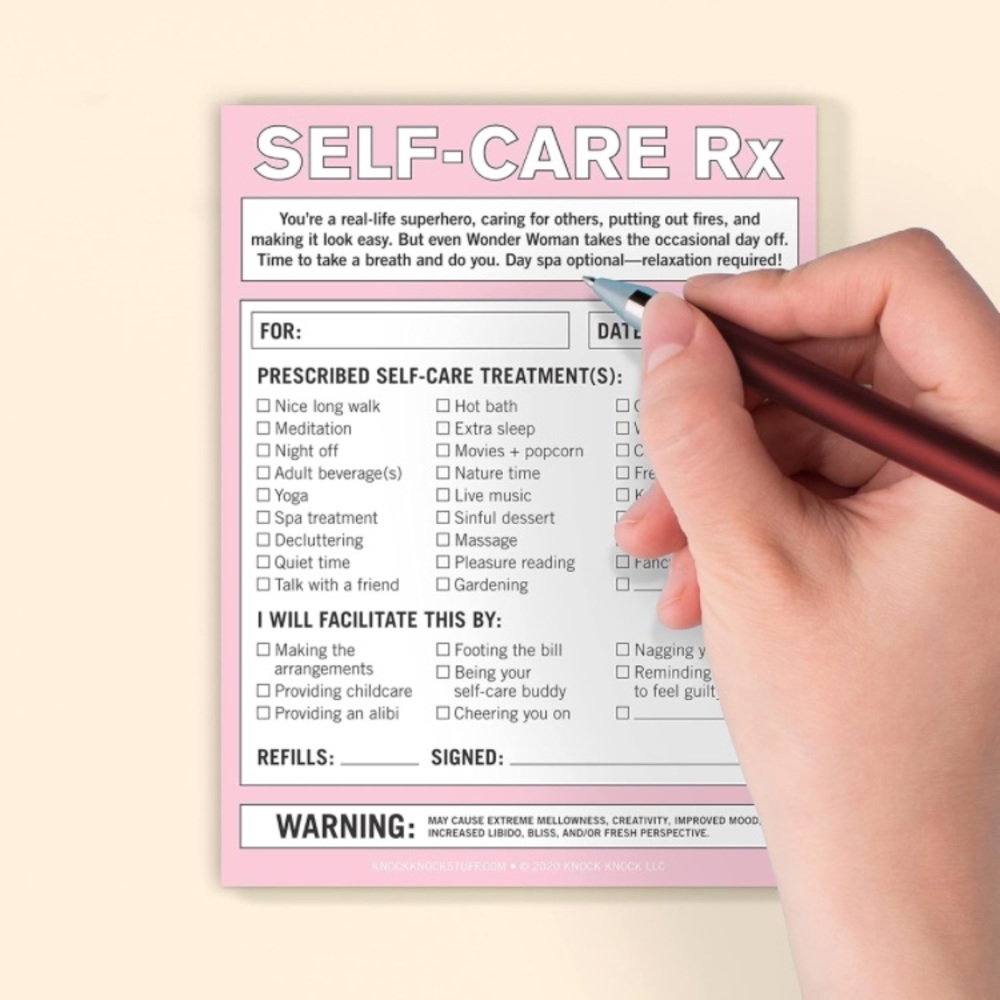 Novelty Notepad Self-Care Rx Stocking Stuffer